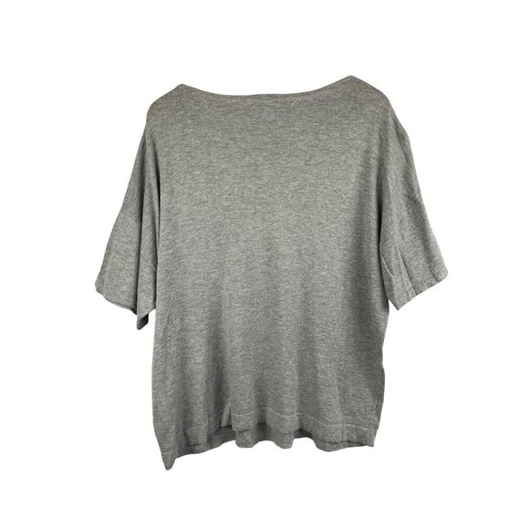 Halogen Xl Grey Loose-Fit Short-Sleeve Top - Picture 2 of 4